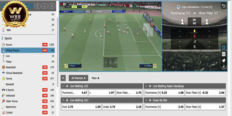  Live streaming W88 mang đến những hình ảnh cực kỳ sắc nét  